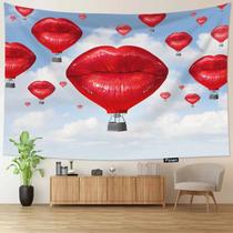 Tapeçaria de parede Red Lips Hot Air Balon 150x100cm poliéster Tapeçaria de parede Red Lips Hot Air Balon 150x100cm poliéster