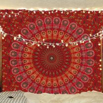 Tapeçaria de pavão boêmia Bless International para pendurar na parede 140x185cm Tapeçaria de pavão boêmia Bless International para pendurar na parede 140x185cm