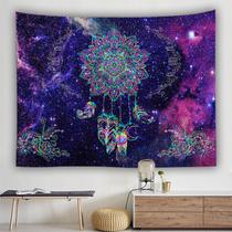 Tapeçaria Dream Catcher Sun Moon Starry Sky 150x150cm em microtecido Tapeçaria Dream Catcher Sun Moon Starry Sky 150x150cm em microtecido