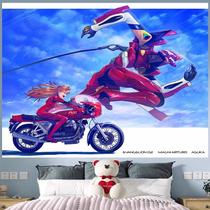 Tapeçaria Evangelion Asuka & Evangelion 02 Motocicleta 100x150cm Tapeçaria Evangelion Asuka & Evangelion 02 Motocicleta 100x150cm