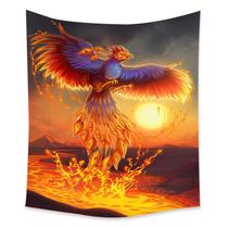 Tapeçaria Fire Phoenix Wall 150x150cm em fibra de microtecido Tapeçaria Fire Phoenix Wall 150x150cm em fibra de microtecido