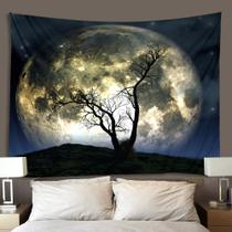 Tapeçaria: Floresta Misteriosa, Lua, Céu Estrelado, 200x150cm, Microtecido Tapeçaria: Floresta Misteriosa, Lua, Céu Estrelado, 200x150cm, Microtecido