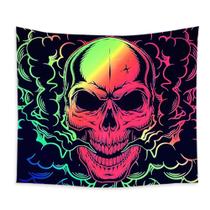 Tapeçaria fluorescente de Halloween, esqueleto de 150 x 150 cm, microtecido