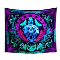 Tapeçaria fluorescente de Halloween, esqueleto de 150 x 150 cm, microtecido Tapeçaria fluorescente de Halloween, esqueleto de 150 x 150 cm, microtecido