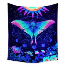 Tapeçaria fluorescente Uv Light Moon Butterfly 150x150cm