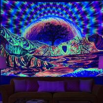 Tapeçaria Glowing Sun, parede fluorescente, 150x150cm, microtecido