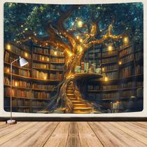 Tapeçaria GOAOK Fantasy Library Mysterious Tree 150x100cm