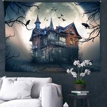 Tapeçaria Halloween Terror Room Aesthetic 150x130cm, microtecido Tapeçaria Halloween Terror Room Aesthetic 150x130cm, microtecido