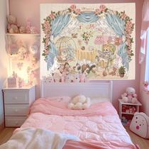 Tapeçaria Lolita Kitten Wall Room Aesthetic 100x70cm, microtecido Tapeçaria Lolita Kitten Wall Room Aesthetic 100x70cm, microtecido
