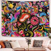 Tapeçaria Lunerfex Mushroom Pink Flowers 178x229cm Poliéster