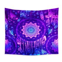 Tapeçaria, mandala fluorescente, parede de flores, 150x150cm, microtecido