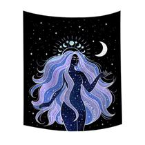 Tapeçaria Moon Goddess Wall 150x130cm de fibra de microtecido