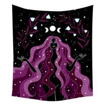 Tapeçaria Moon Phase Rainbow Girl 150x130cm em microtecido Tapeçaria Moon Phase Rainbow Girl 150x130cm em microtecido