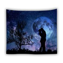 Tapeçaria Moon Starry Sky Wall Room 150x150cm, microtecido Tapeçaria Moon Starry Sky Wall Room 150x150cm, microtecido
