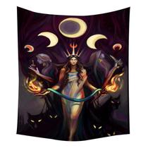 Tapeçaria Moon Witch Wall Room Aesthetic 150x150cm, microtecido