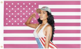 Tapeçaria Nickis Minnajs Flag Art Anime 150x90cm Poliéster