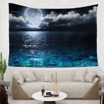 Tapeçaria Night Starry Sky Sea Wall 150x150cm em microtecido Tapeçaria Night Starry Sky Sea Wall 150x150cm em microtecido