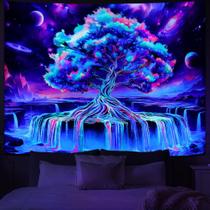 Tapeçaria Obsecolors Blacklight Tree of Life UV Reactive