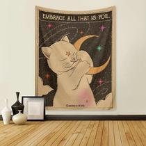 Tapeçaria para pendurar na parede Abrace All That Is You Cat Fute 100x150cm