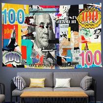 Tapeçaria para pendurar na parede Abstract Money US Dollar 150 cm 130 cm