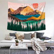 Tapeçaria para pendurar na parede Abstract Mountain Sunset Forest 150x130cm Tapeçaria para pendurar na parede Abstract Mountain Sunset Forest 150x130cm