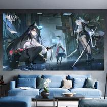 Tapeçaria para pendurar na parede Anime Arknights Battle Scene 100x150cm Tapeçaria para pendurar na parede Anime Arknights Battle Scene 100x150cm