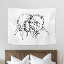 Tapeçaria para pendurar na parede, arte abstrata, casal se beijando 150x130cm Tapeçaria para pendurar na parede, arte abstrata, casal se beijando 150x130cm