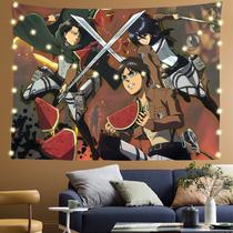 Tapeçaria para pendurar na parede Attack on Titan Levi Ackerman 150x130cm Tapeçaria para pendurar na parede Attack on Titan Levi Ackerman 150x130cm