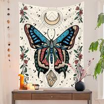 Tapeçaria para pendurar na parede Bohemian Butterfly Vintage Floral 130x150cm