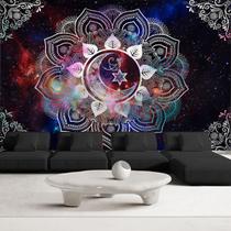 Tapeçaria para pendurar na parede Bohemian Mandala Moon 150 cm x 130 cm