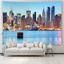 Tapeçaria para pendurar na parede City Skyline Urban Night View 150x130cm