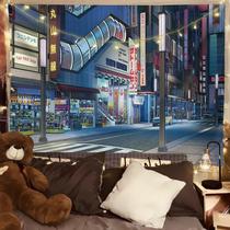 Tapeçaria para pendurar na parede com paisagem urbana de anime japonês 150x130cm