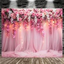 Tapeçaria para pendurar na parede de rosas e orquídeas românticas 150x130cm