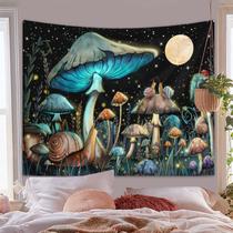 Tapeçaria para pendurar na parede Fantasy Mushroom and Snail 150x130cm Tapeçaria para pendurar na parede Fantasy Mushroom and Snail 150x130cm