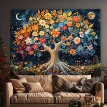 Tapeçaria para pendurar na parede Fantasy Tree of Life Starry Night