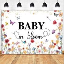 Tapeçaria para pendurar na parede Floral Baby Gender Reveal 150x100cm