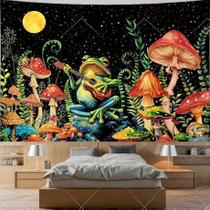 Tapeçaria para pendurar na parede Frog Mushroom Forest Night Sky 150x130cm