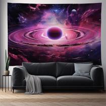 Tapeçaria para pendurar na parede Galaxy Planet Cosmic Space 150x130cm