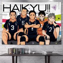 Tapeçaria para pendurar na parede Haikyuu Karasuno Team Anime 100x150cm Tapeçaria para pendurar na parede Haikyuu Karasuno Team Anime 100x150cm