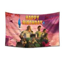 Tapeçaria para pendurar na parede Happys Birthdays Stranges Worlds Anime