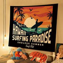 Tapeçaria para pendurar na parede Hawaii Surfing Paradise 100x150cm
