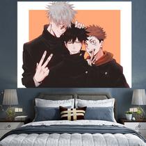 Tapeçaria para pendurar na parede Jujutsus Kaisens Gojos Satorus Anime