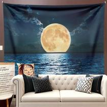 Tapeçaria para pendurar na parede Lua Cheia Ocean Night Sky 150x130cm