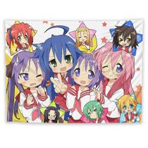 Tapeçaria para pendurar na parede Lucky Star Anime 100x150cm poliéster Tapeçaria para pendurar na parede Lucky Star Anime 100x150cm poliéster