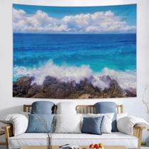 Tapeçaria para pendurar na parede Ocean Wave Blue Sea and Sky 150x130cm