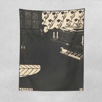 Tapeçaria para pendurar na parede para músico clássico preto/branco 150x130cm