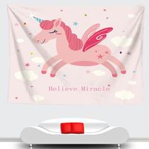 Tapeçaria para pendurar na parede Pink Unicorn Believe Miracle 100x150cm Tapeçaria para pendurar na parede Pink Unicorn Believe Miracle 100x150cm