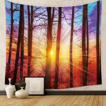 Tapeçaria para pendurar na parede Sunset Forest 150x130cm poliéster Tapeçaria para pendurar na parede Sunset Forest 150x130cm poliéster