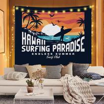 Tapeçaria para pendurar na parede Surfing Hawaii Beach Sunset 150x130cm