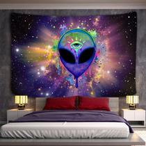 Tapeçaria para pendurar na parede Trippy Alien Galaxy Space Theme 150x130cm